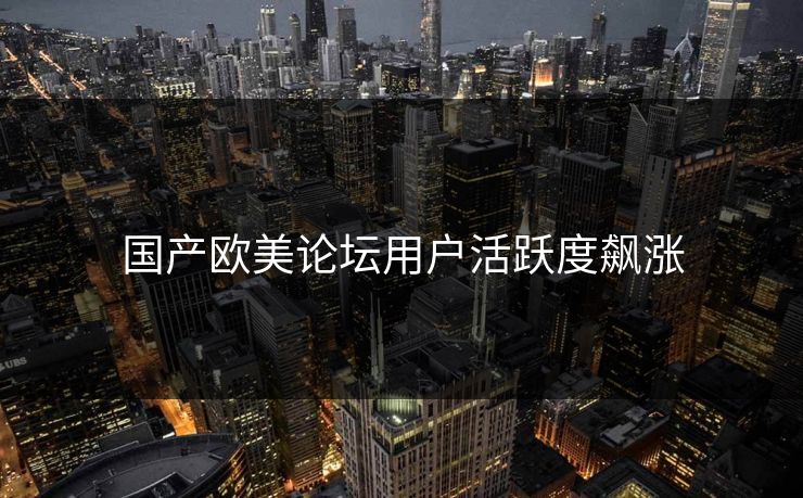 国产欧美论坛用户活跃度飙涨