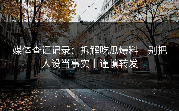 媒体查证记录：拆解吃瓜爆料｜别把人设当事实｜谨慎转发