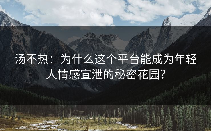 汤不热：为什么这个平台能成为年轻人情感宣泄的秘密花园？