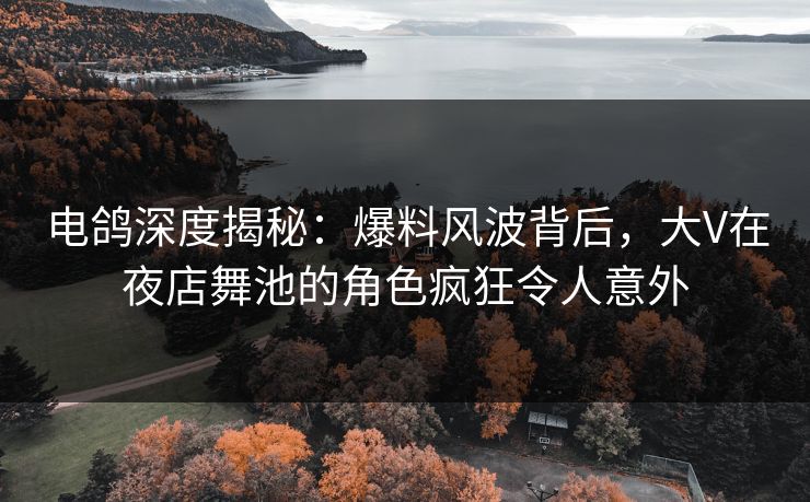 电鸽深度揭秘：爆料风波背后，大V在夜店舞池的角色疯狂令人意外